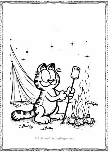 Garfield Camping By The Campfire Free PDF Printable