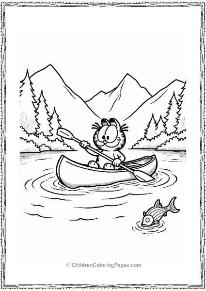 Garfield Canoeing On A Gentle River Free PDF Printable