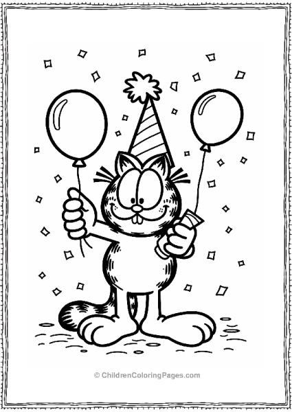 Garfield Celebrating New Years Eve Free PDF Printable