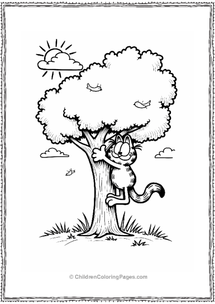 Garfield Climbing A Tree Free PDF Printable