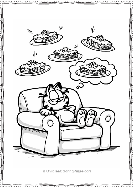 Garfield Dreaming Of Lasagna Free PDF Printable