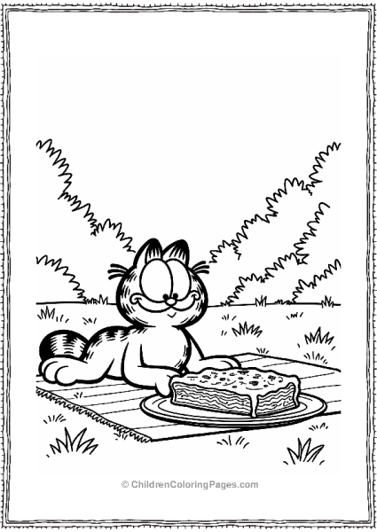 Garfield Enjoying Lasagna Picnic Free PDF Printable