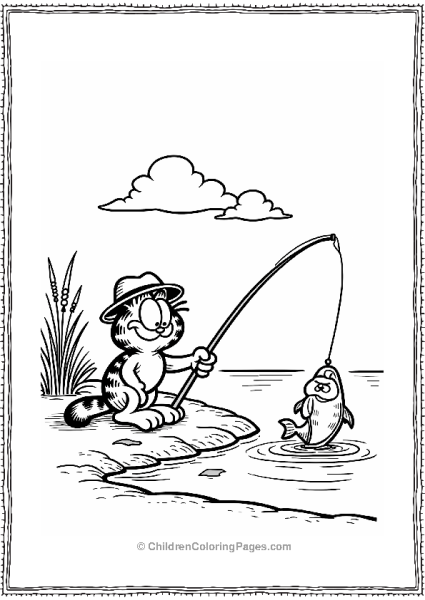 Garfield Fishing By The Lake Free PDF Printable