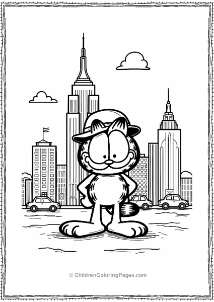 Garfield In A Cityscape Free PDF Printable