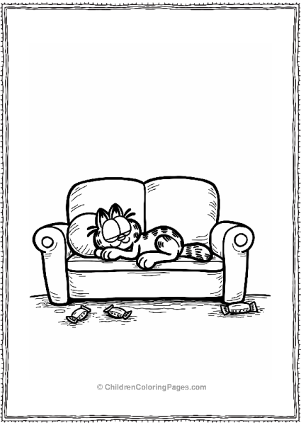 Garfield Napping On A Couch Free PDF Printable