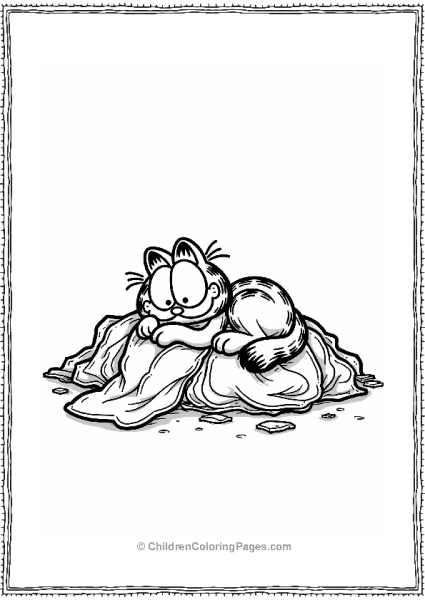 Garfield On A Pile Of Laundry Free PDF Printable