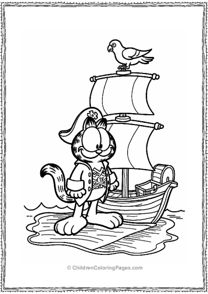 Garfield On A Pirate Ship Free PDF Printable