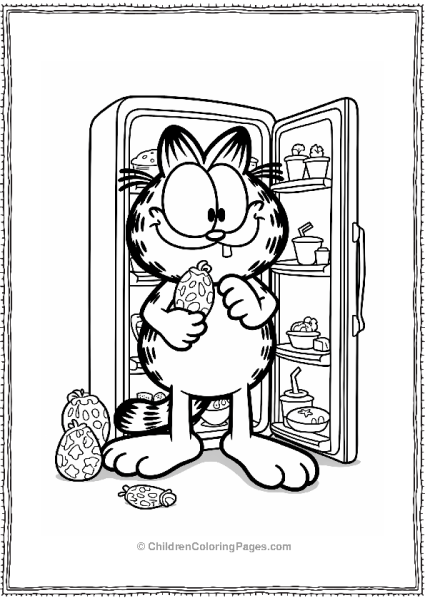 Garfield Peeking From The Fridge Free PDF Printable