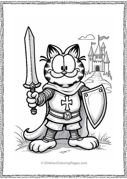 Garfield The Knight In A Fantasy Tale Free PDF Printable