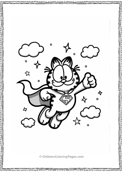 Garfield The Superhero Flying Free PDF Printable