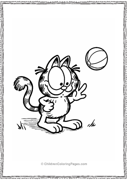 Garfield With A Bouncing Ball Free PDF Printable