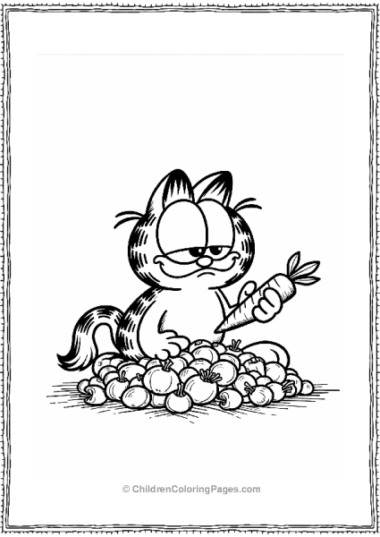 Garfield With A Pile Of Vegetables Free PDF Printable