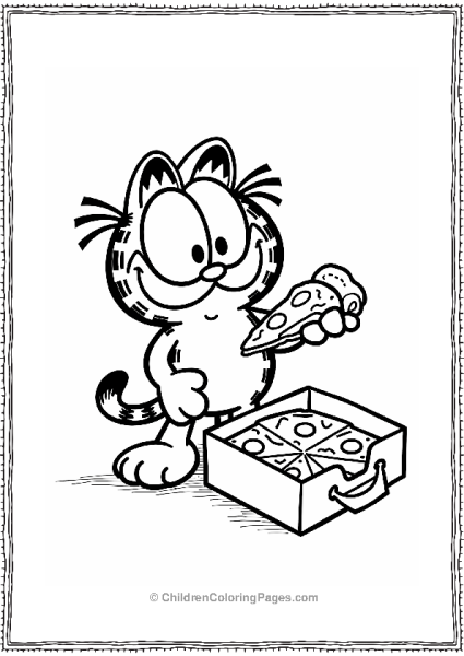 Garfield With A Pizza Slice Free PDF Printable