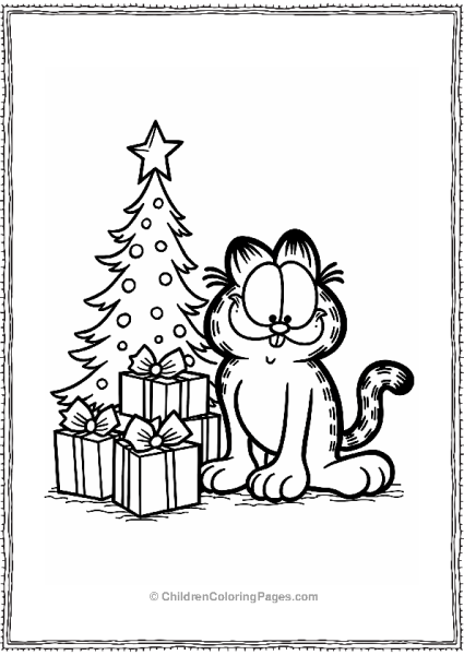 Garfield With Christmas Presents Free PDF Printable