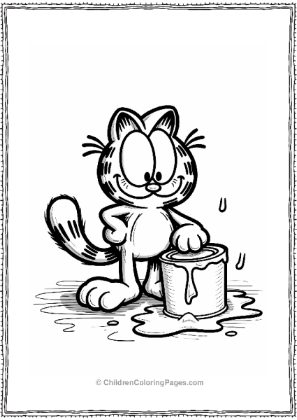 Garfield With Spilled Paint Free PDF Printable