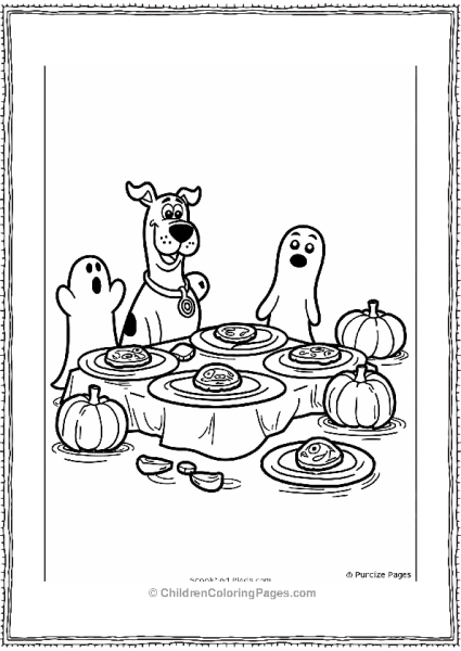 Ghostly Scooby Snacks On A Halloween Table Free PDF Printable