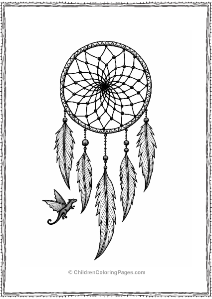 Giant Dreamcatcher With Playful Dragon Free PDF Printable