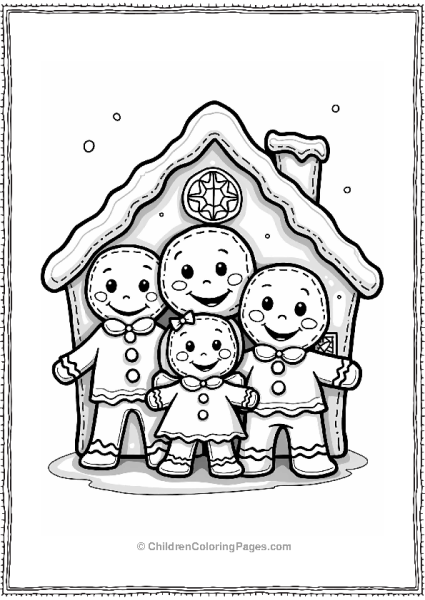 Gingerbread Cookie Family In A Cozy House Free PDF Printable