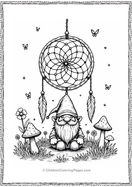 Gnome Below A Dreamcatcher Free PDF Printable