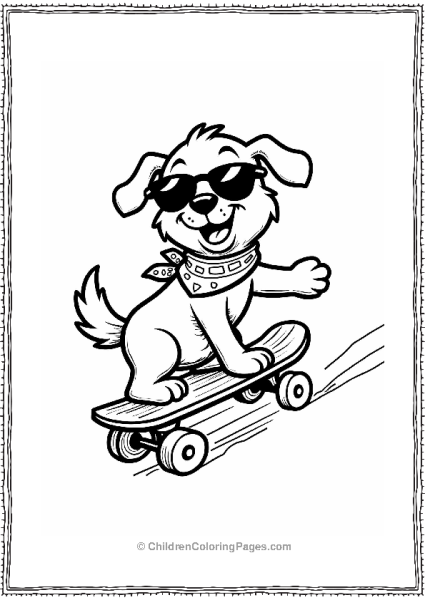 Goofy Cartoon Dog On A Skateboard Free PDF Printable