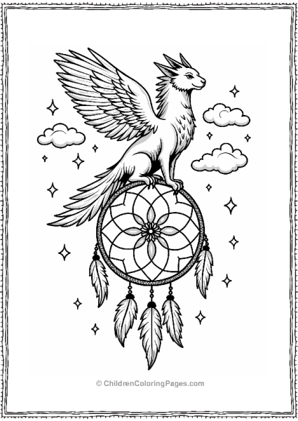 Griffin On A Dreamcatcher Free PDF Printable