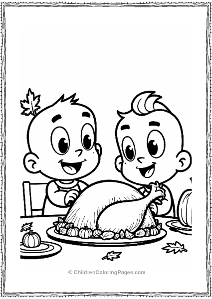 Cartoon Network Gumball And Darwin At Thanksgiving Table Free PDF Printable