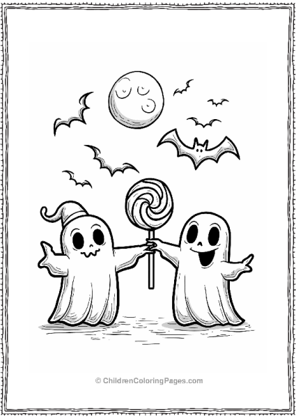 Halloween Ghosts With Lollipops Free PDF Printable