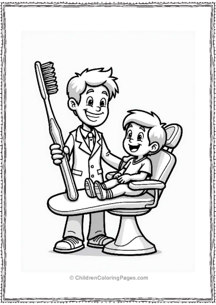 Happy Dentist With Toothbrush And Child Free PDF Printable