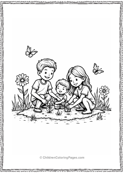 Happy Family Planting Seeds Free PDF Printable