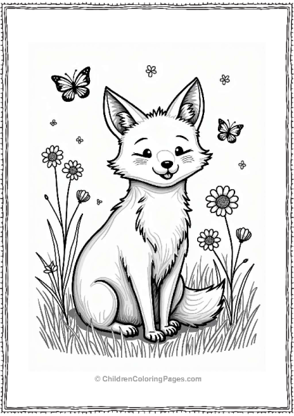 Happy Fox In A Meadow Of Daisies Free PDF Printable