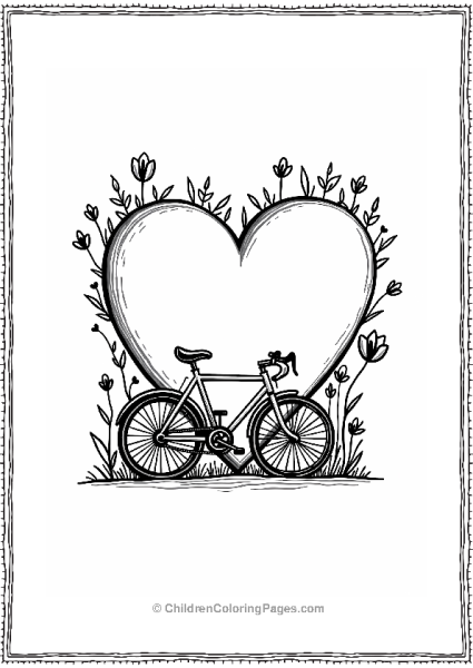 Heart And Bicycle Design Free PDF Printable