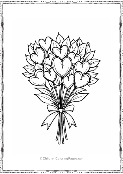 Heart And Flower Bouquet Free PDF Printable