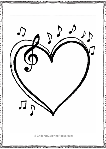 Heart And Music Notes Design Free PDF Printable