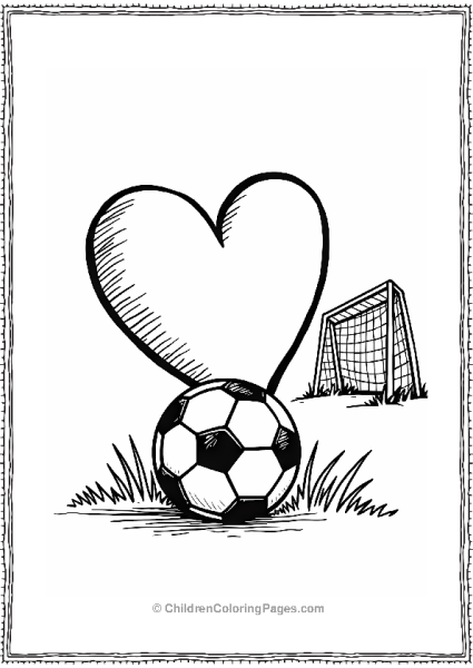 Heart And Soccer Ball Design Free PDF Printable