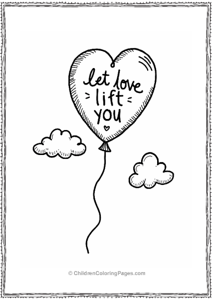 Heart Balloon With Let Love Lift You Message Free PDF Printable