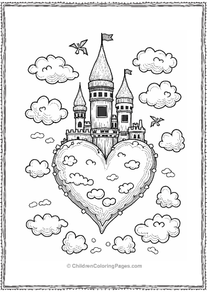 Heart Cloud Castle In A Blue Sky Free PDF Printable