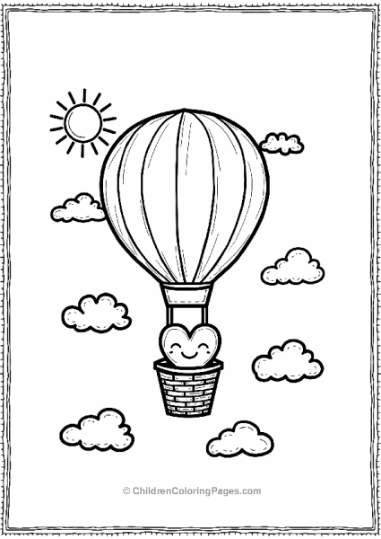 Heart In A Hot Air Balloon Free PDF Printable