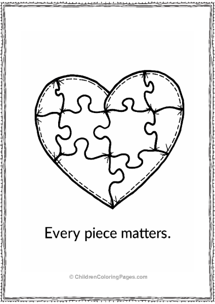 Heart Puzzle Every Piece Matters Free PDF Printable