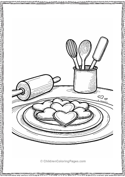 Heart Shaped Cookies On A Plate Free PDF Printable