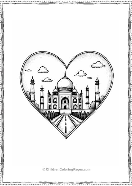 Heart Shaped Taj Mahal Free PDF Printable