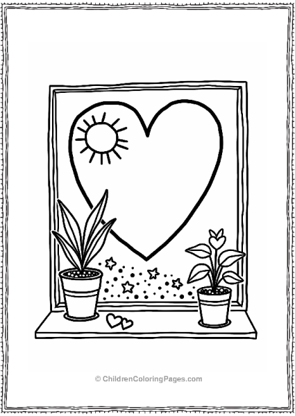 Heart Shaped Window Scene Free PDF Printable