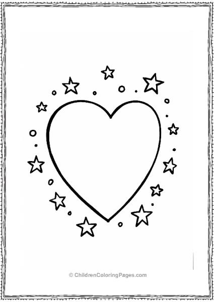 Heart Surrounded By Stars Free PDF Printable