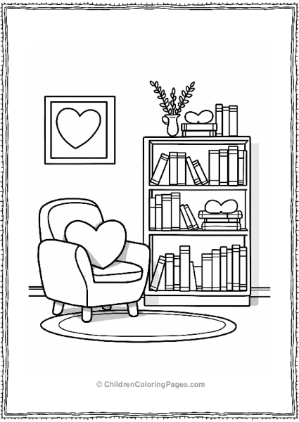 Heart Themed Bookshelf Corner Free PDF Printable