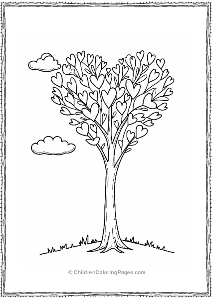 Heart Tree With Heart Leaves Free PDF Printable