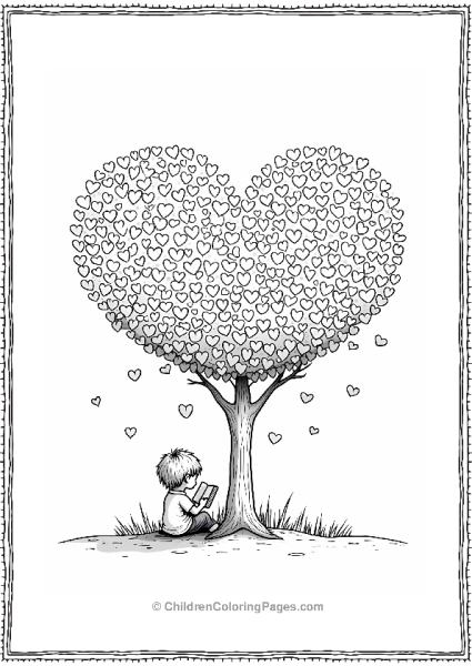 Heart Tree With Reading Child Free PDF Printable