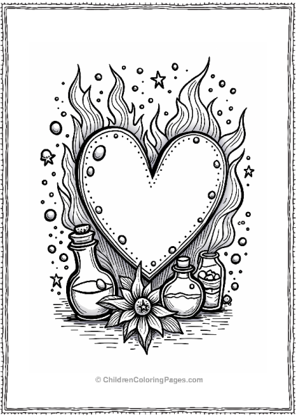 Heart With Magical Potions Free PDF Printable