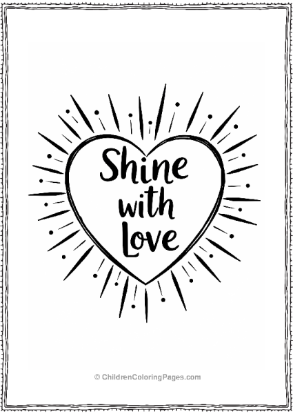 Heart With Rays And Shine Quote Free PDF Printable