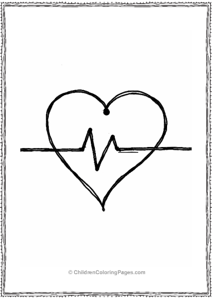 Heartbeat Line Art Design Free PDF Printable