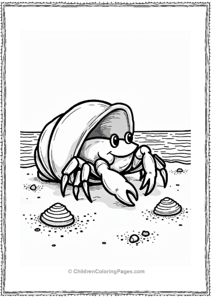 Hermit Crab On The Beach Free PDF Printable