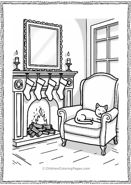 Home Alone Cozy Fireplace Scene Free PDF Printable